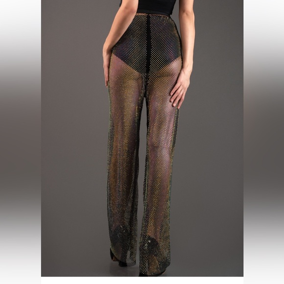 Mesh Rhinestone Pants - Picture 4 of 11